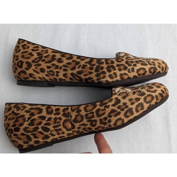 Cliffs By White Mountain Flats Size 8 Roar Leopard Cat Face Shoes Ballet Flat - Picture 6 of 13